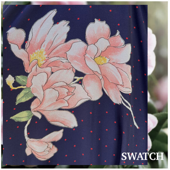 Lulu's Wrap Navy Blue Floral Print Polka Dot Loiselle Maxi Dress Size L - Picture 7 of 17